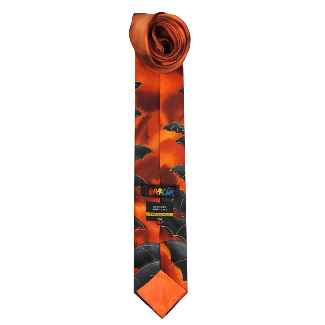 Jerry Garcia Halloween Flying Bats Tie