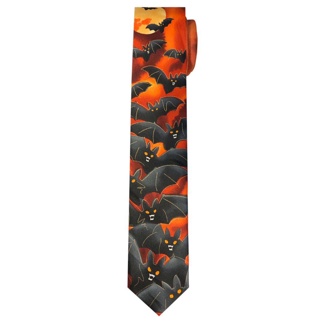 Jerry Garcia Halloween Flying Bats Tie