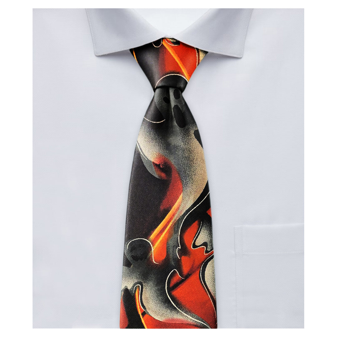 Jerry Garcia Halloween Flying Ghosts Extra Long Tie