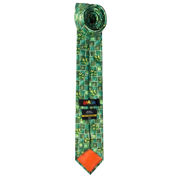 Jerry Garcia St. Patrick's Clovers Mosaic Extra Long Tie