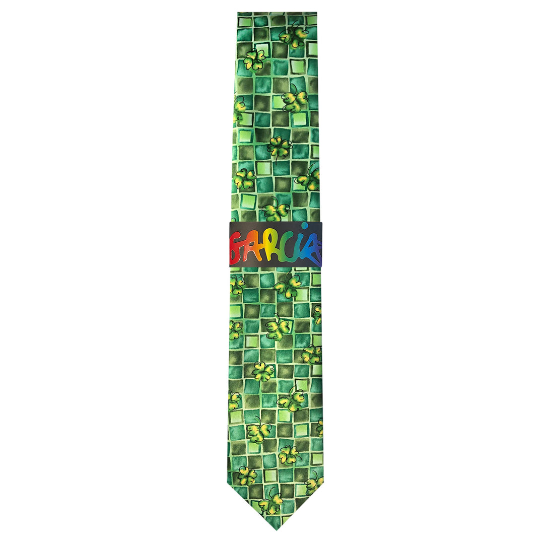 Jerry Garcia St. Patrick's Clovers Mosaic Extra Long Tie