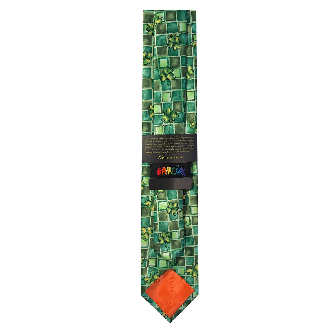 Jerry Garcia St. Patrick's Clovers Mosaic Extra Long Tie