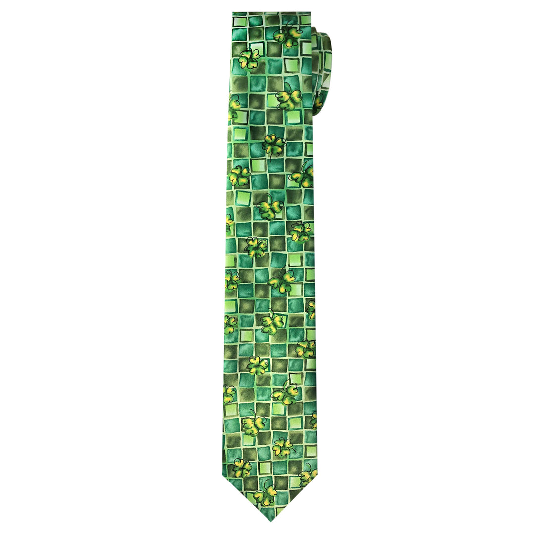 Jerry Garcia St. Patrick's Clovers Mosaic Tie