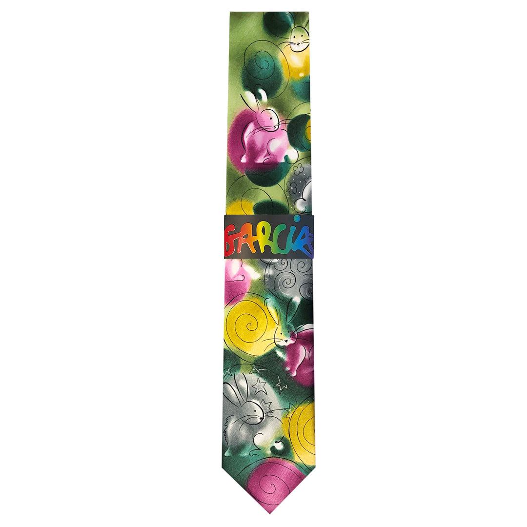Jerry Garcia Easter Rabbits Eggs Extra Long Tie