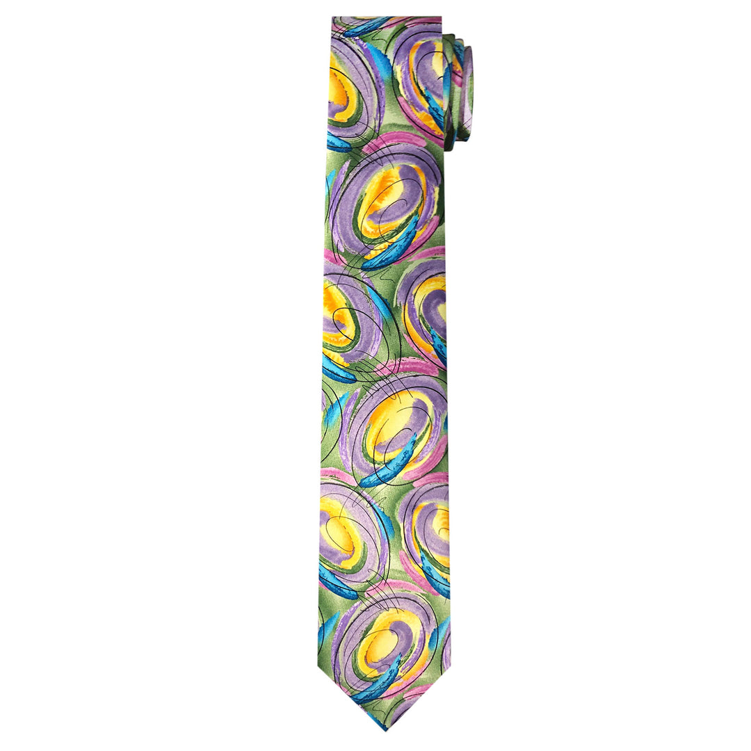 Jerry Garcia Easter Big Colorful Eggs Extra Long Tie