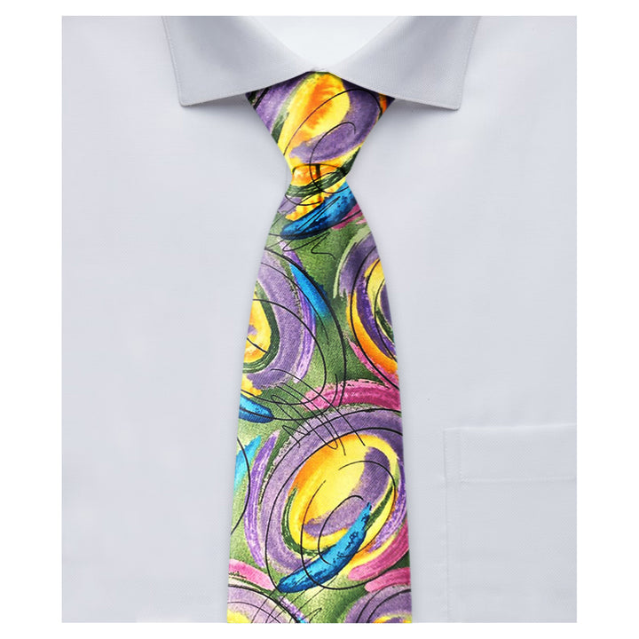 Jerry Garcia Easter Big Colorful Eggs Extra Long Tie