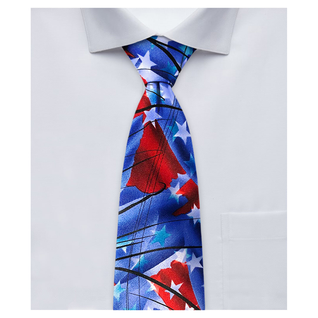Jerry Garcia Patriotic Northern Lights Extra Long Tie