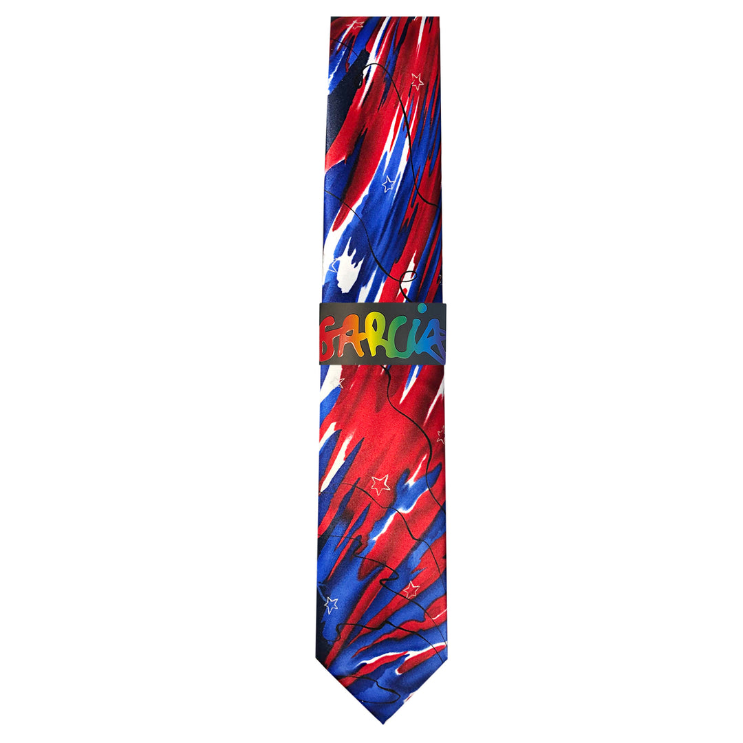 Jerry Garcia Patriotic Landscape Tie