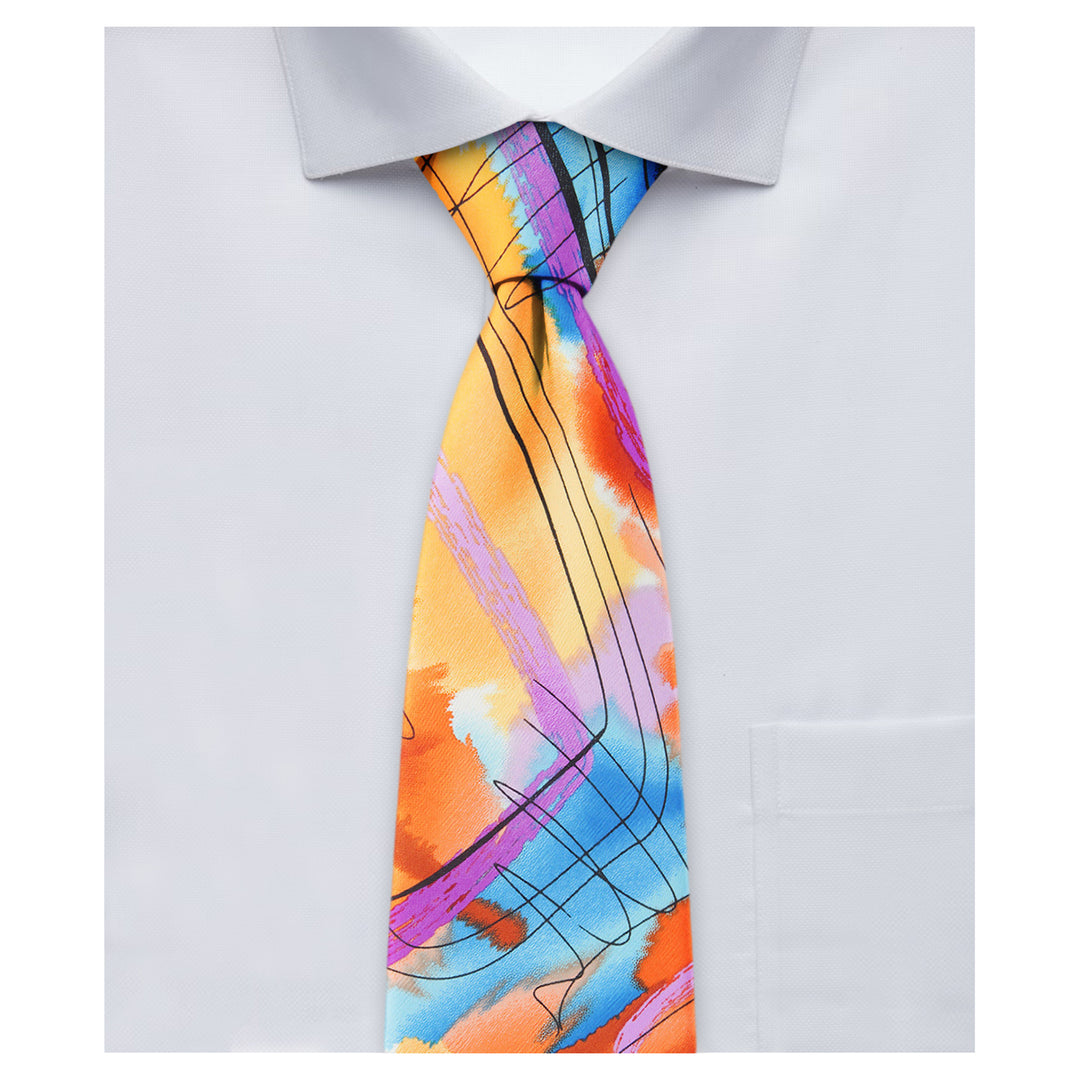 Jerry Garcia Malachite Valley Extra Long Tie - Orange