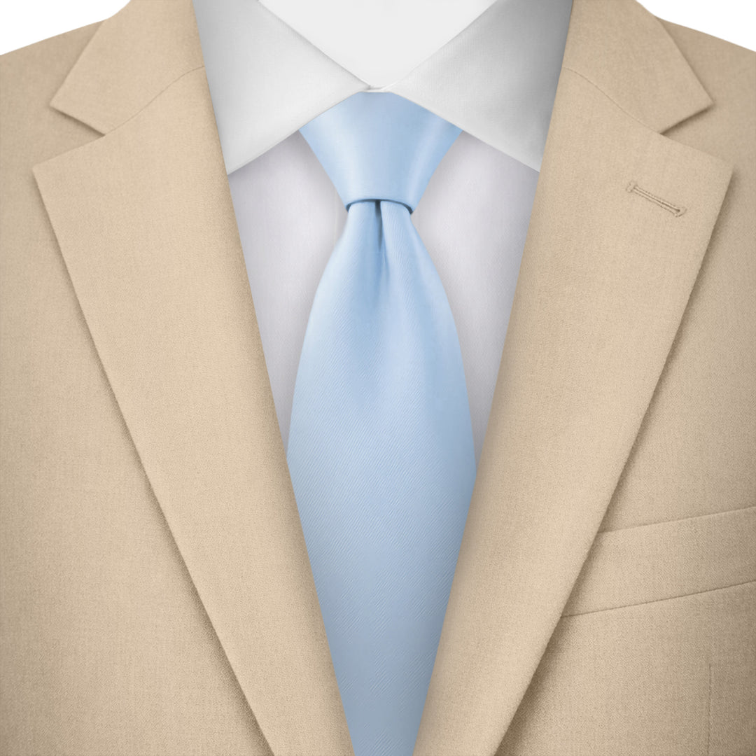 Solid Zipper Tie - Sky Blue