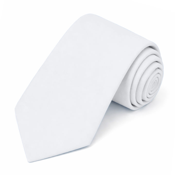 Solid Extra Long Tie - White