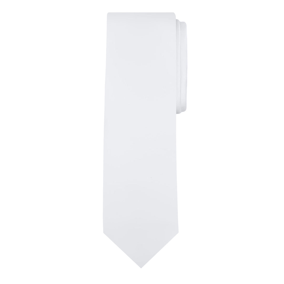 Solid Extra Long Tie - White