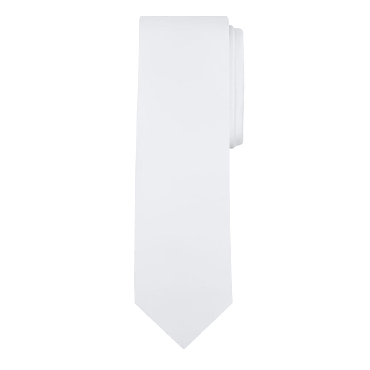 Solid Extra Long Tie - White