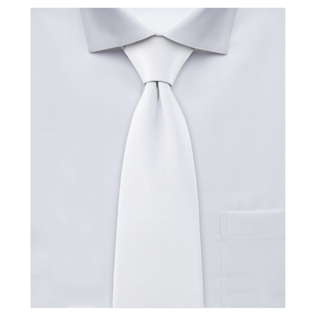 Solid Extra Long Tie - White