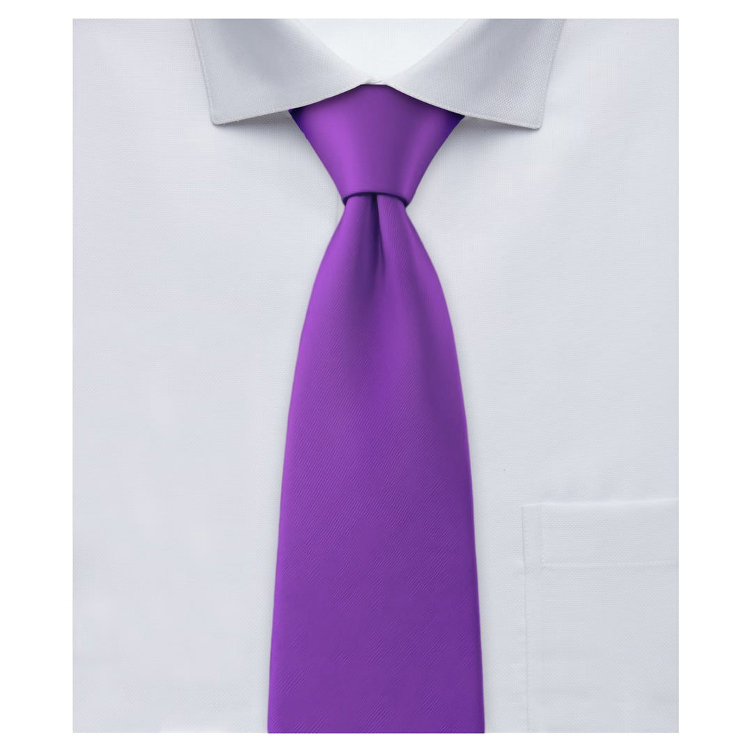 Wedding Solid Extra Long Tie - Purple
