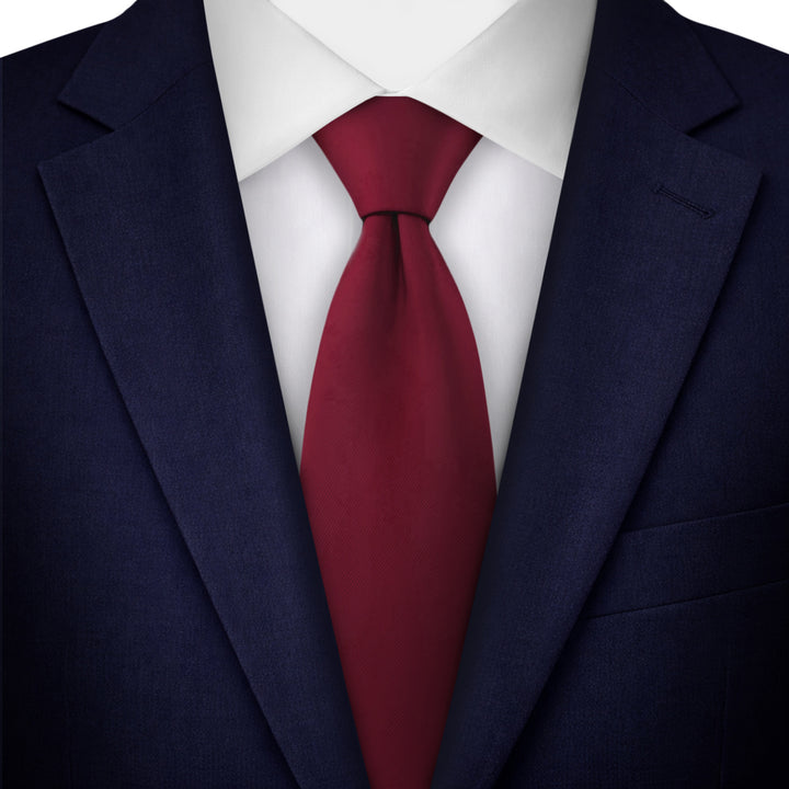 Solid Extra Long Tie - Burgundy