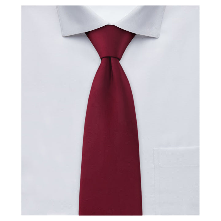 Solid Zipper Tie - Burgundy