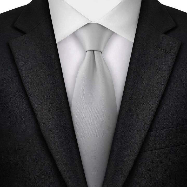 Solid Extra Long Tie - Silver