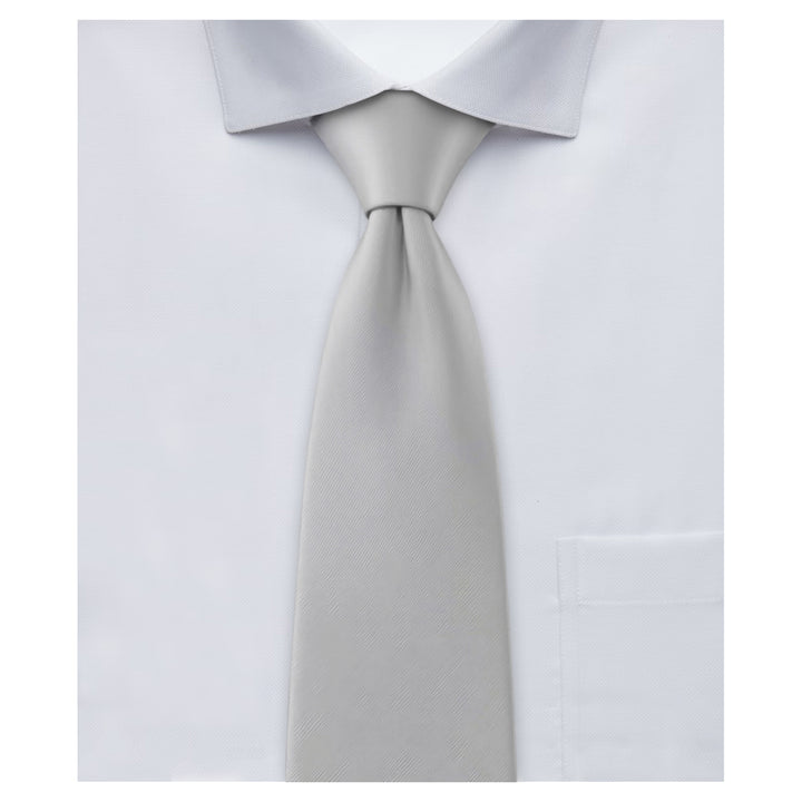 Solid Zipper Tie - Silver