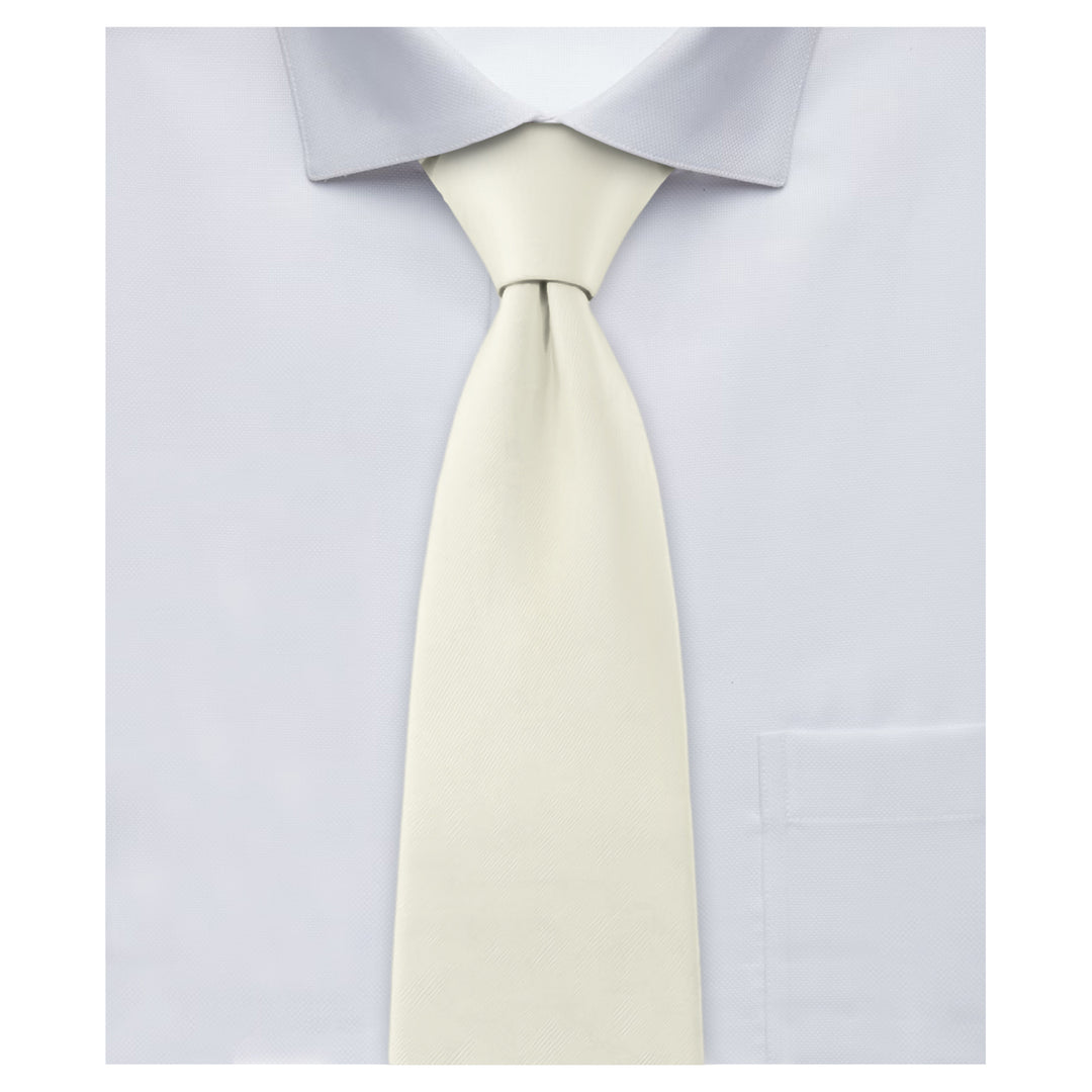 Wedding Solid Zipper Tie - Ivory