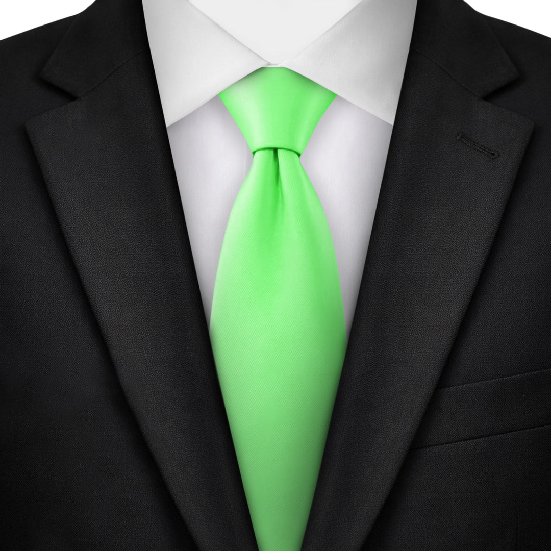 Solid Extra Long Tie - Lime Green