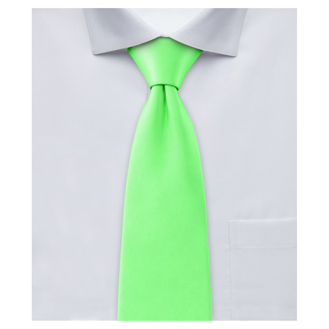 Solid Extra Long Tie - Lime Green