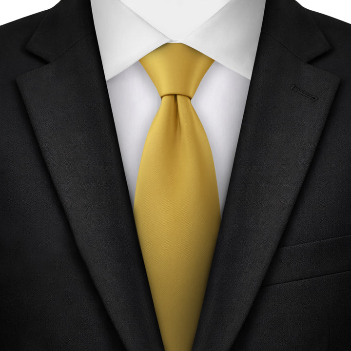 Solid Extra Long Tie - Gold