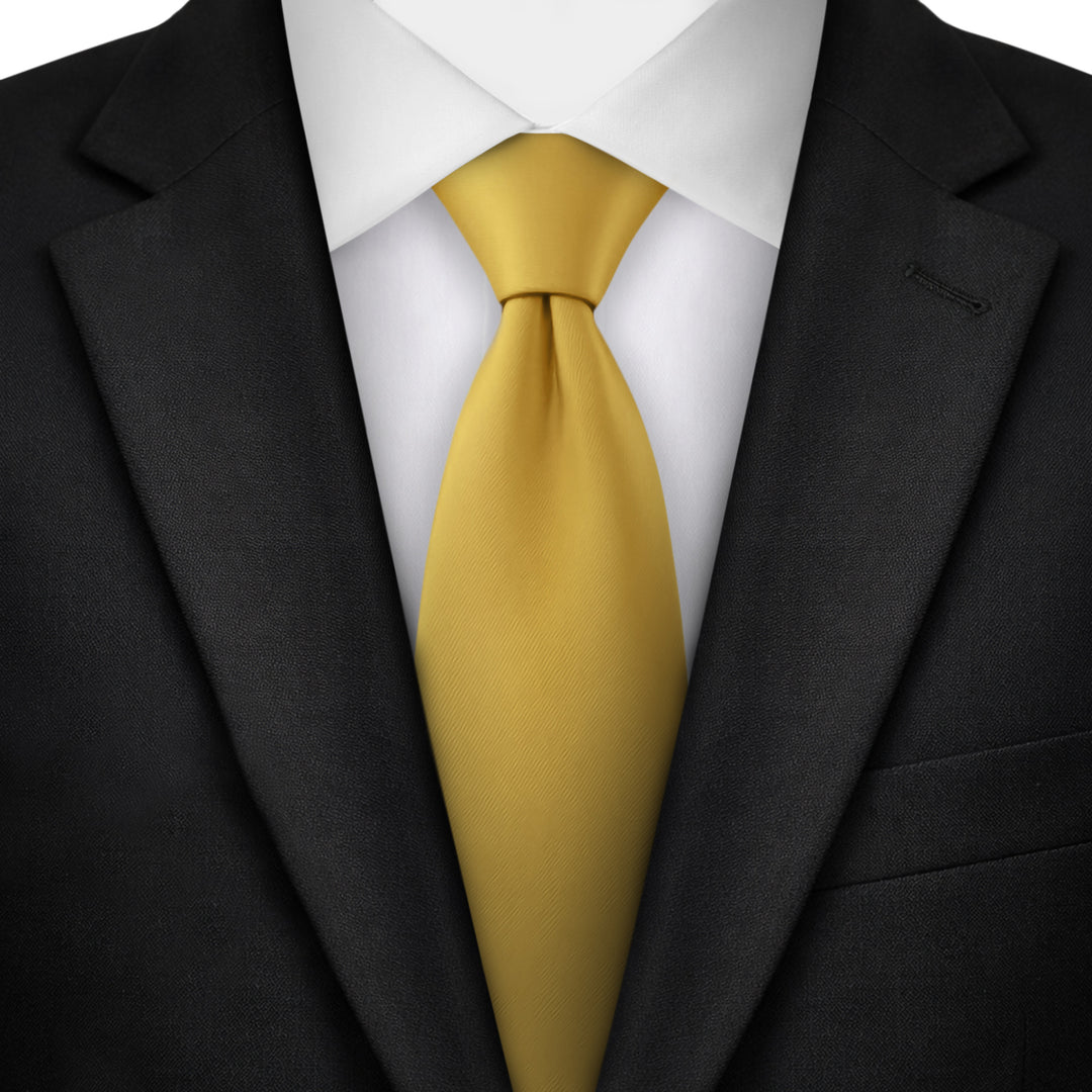 Solid Zipper Tie - Gold