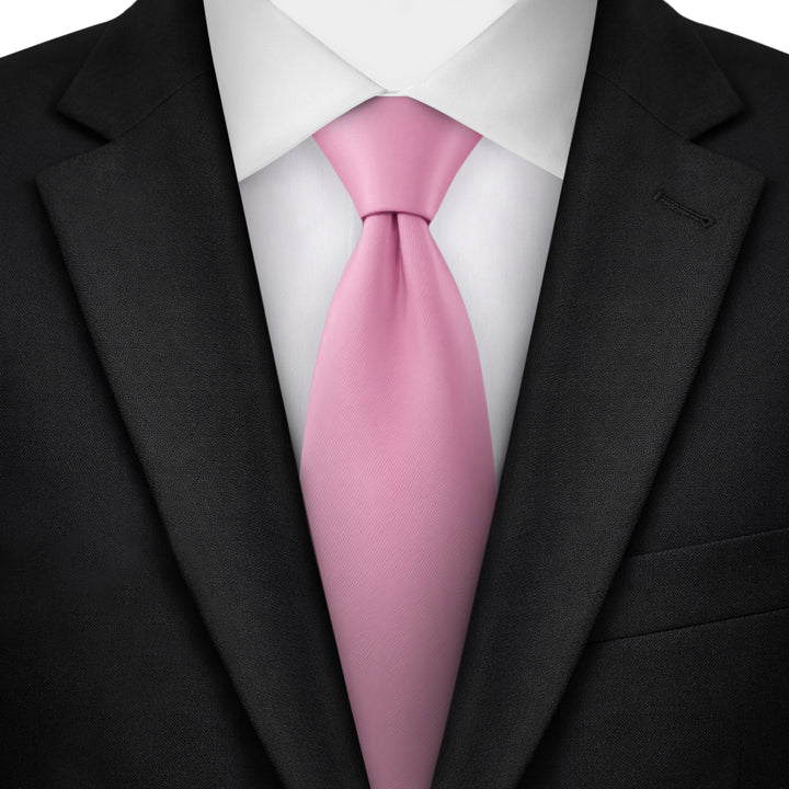 Solid Extra Long Tie - Carnation Pink