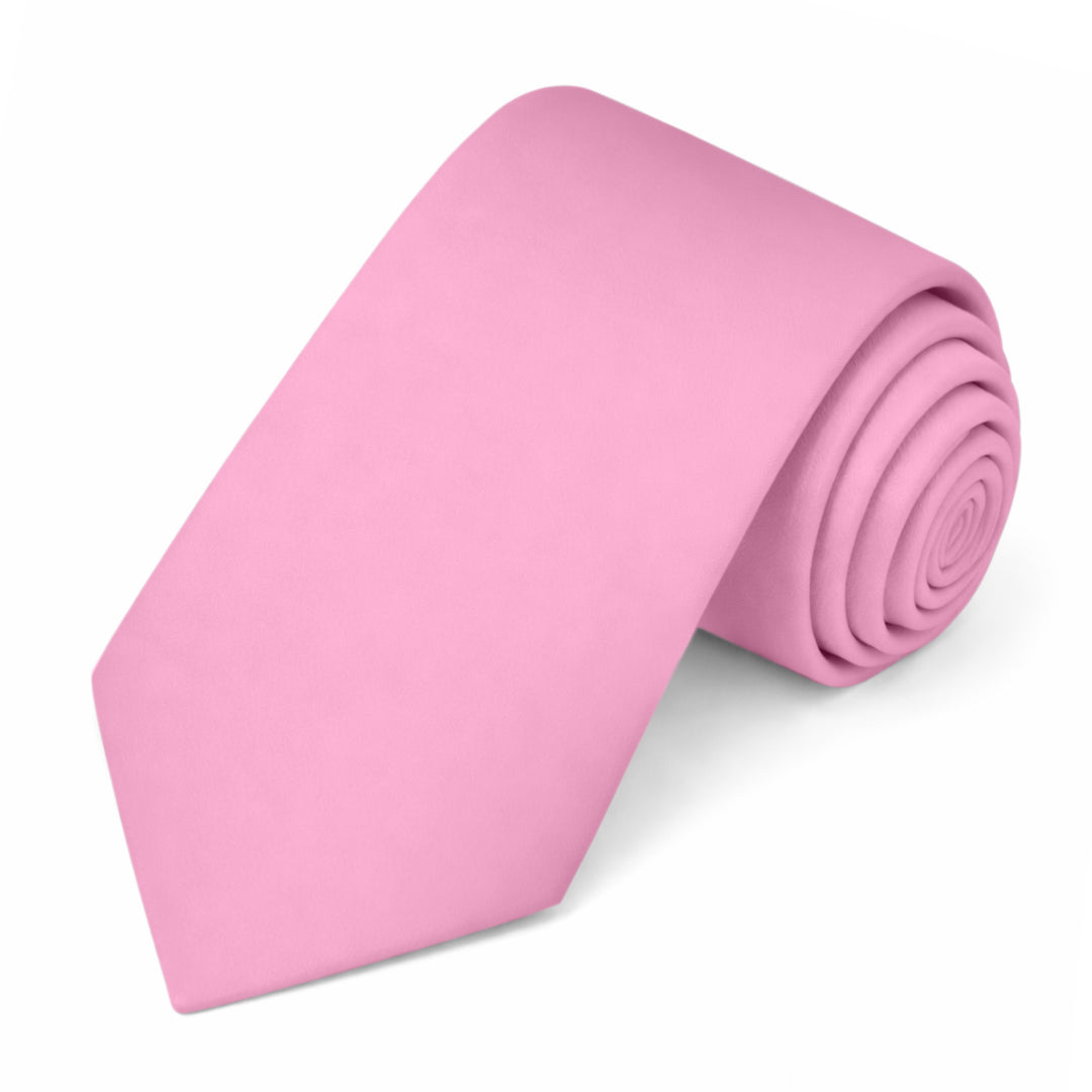 Solid Extra Long Tie - Carnation Pink