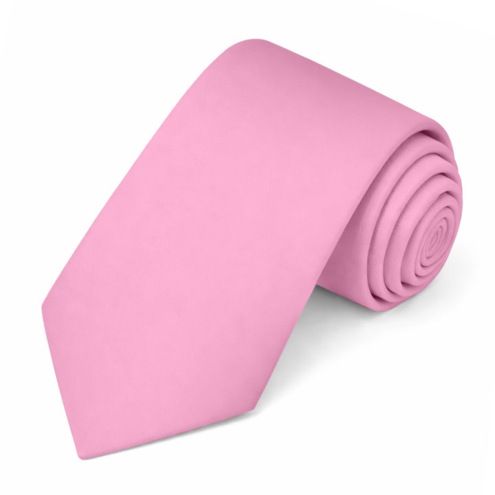 Solid Extra Long Tie - Carnation Pink