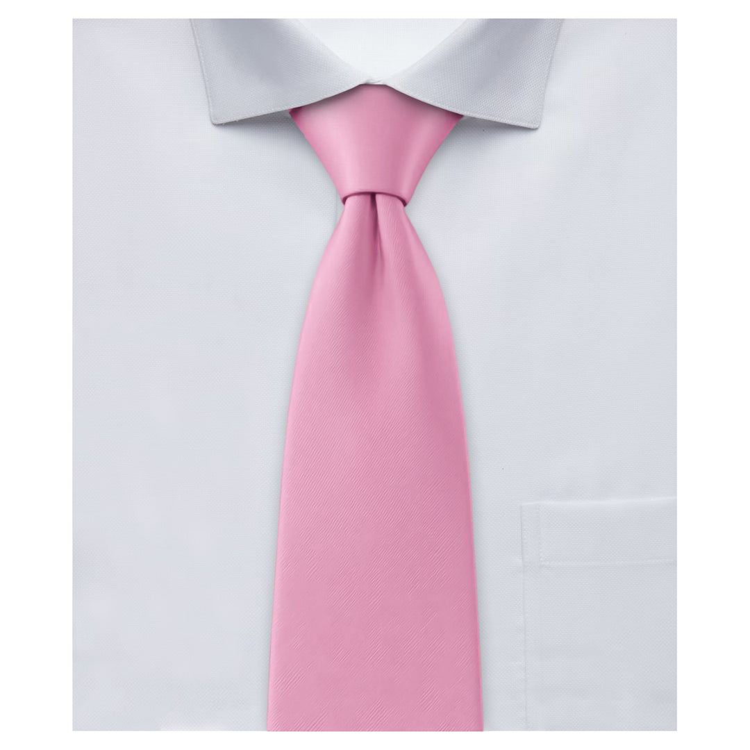 Wedding Solid Extra Long Tie - Carnation Pink