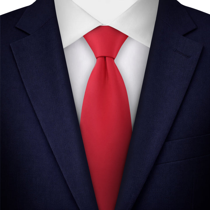 Solid Zipper Tie - Red