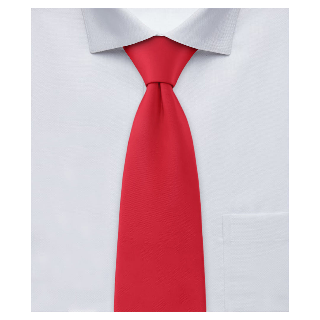 Solid Zipper Tie - Red