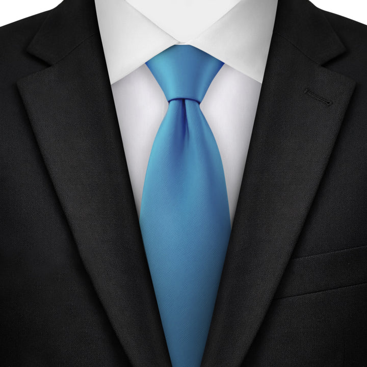 Solid Zipper Tie - Ocean Blue