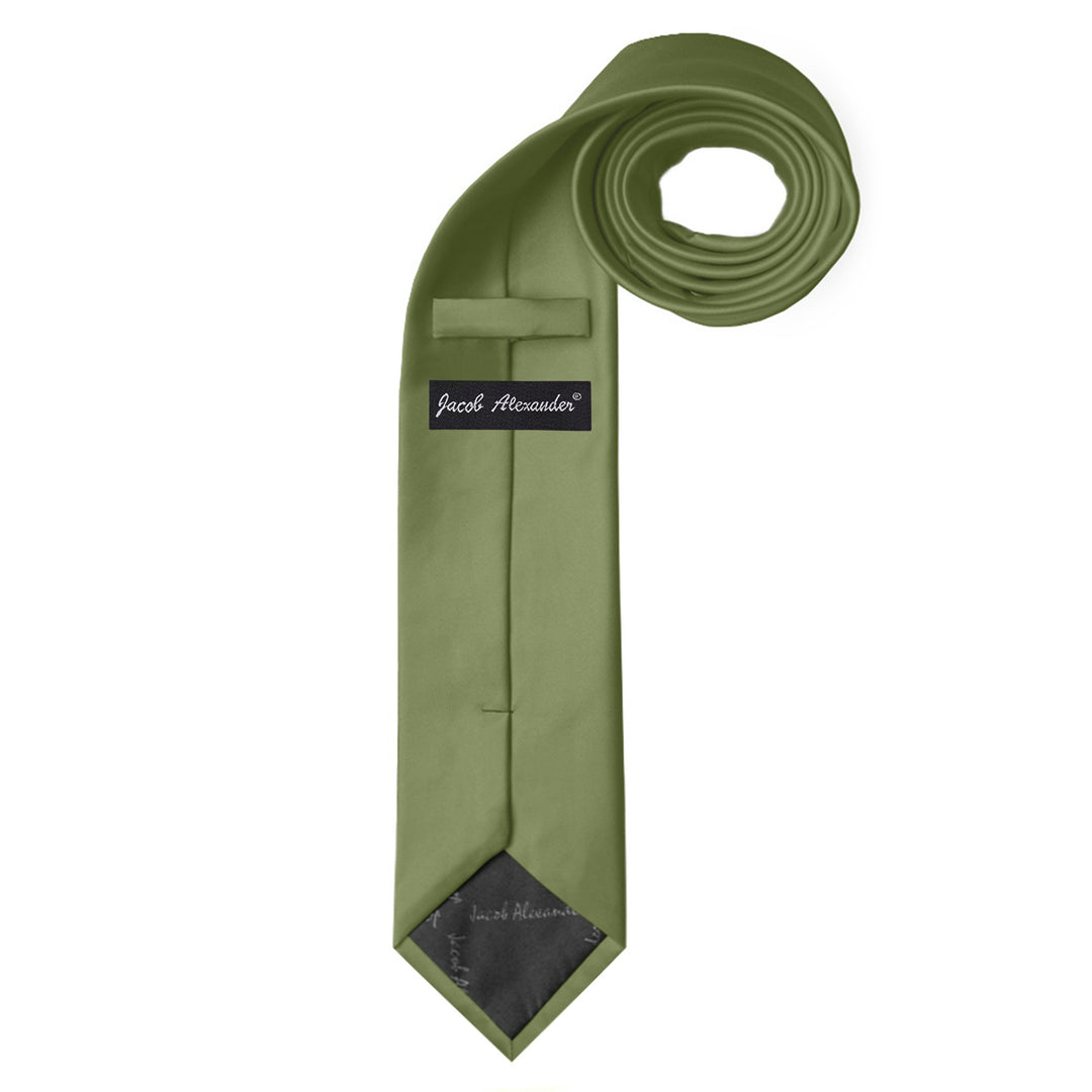 Solid Extra Long Tie - Olive Green