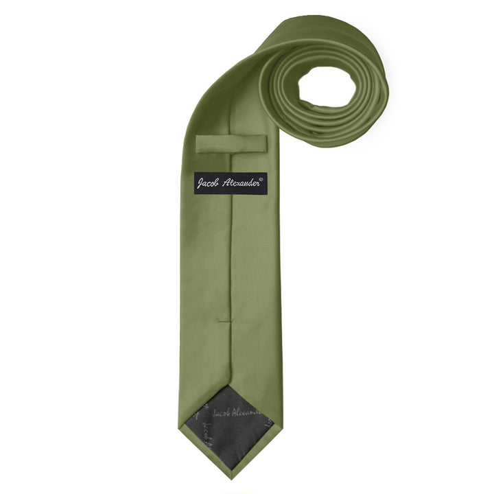 Solid Extra Long Tie - Olive Green