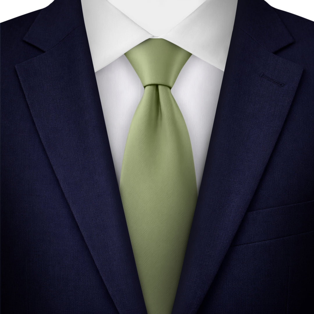 Solid Extra Long Tie - Olive Green