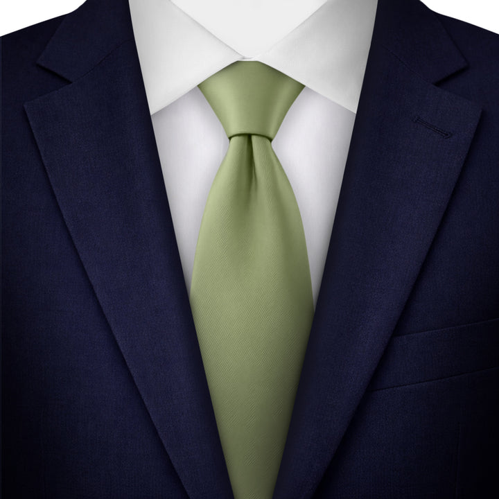 Solid Extra Long Tie - Olive Green