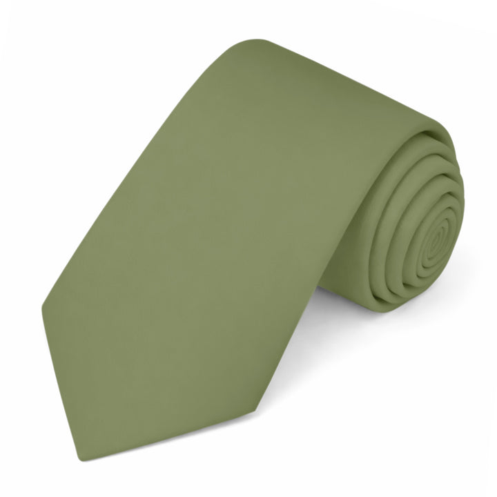 Solid Extra Long Tie - Olive Green
