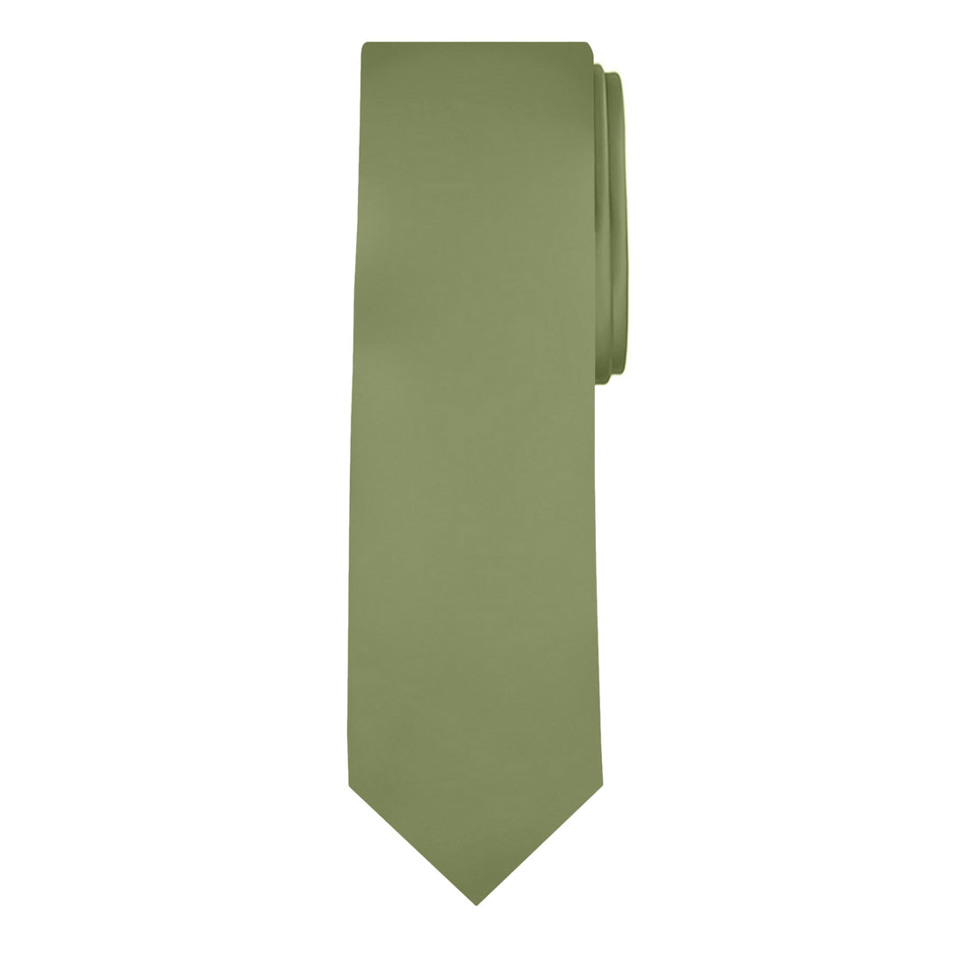 Solid Extra Long Tie - Olive Green