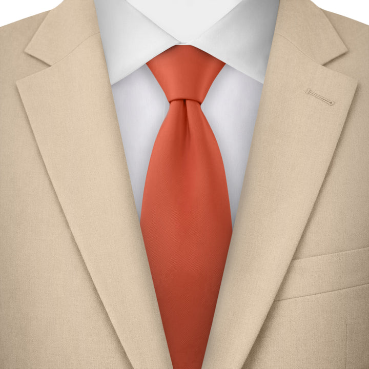 Solid Extra Long Tie - Rust
