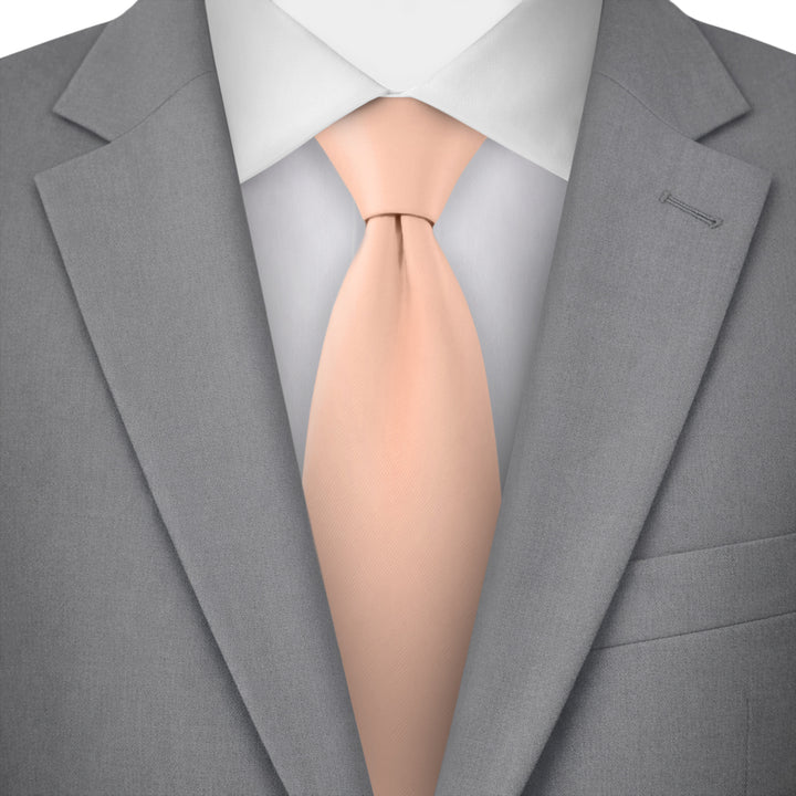 Solid Zipper Tie - Peach