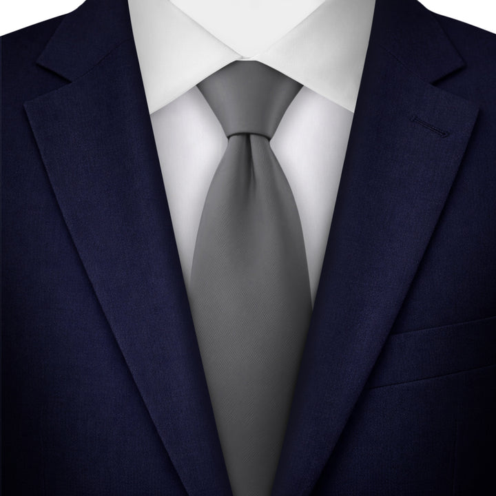 Solid Extra Long Tie - Charcoal