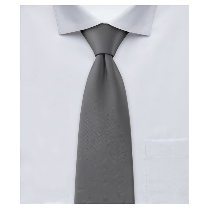 Solid Zipper Tie - Charcoal