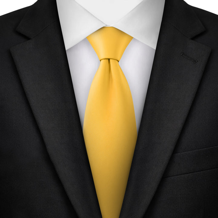 Solid Extra Long Tie - Bright Gold