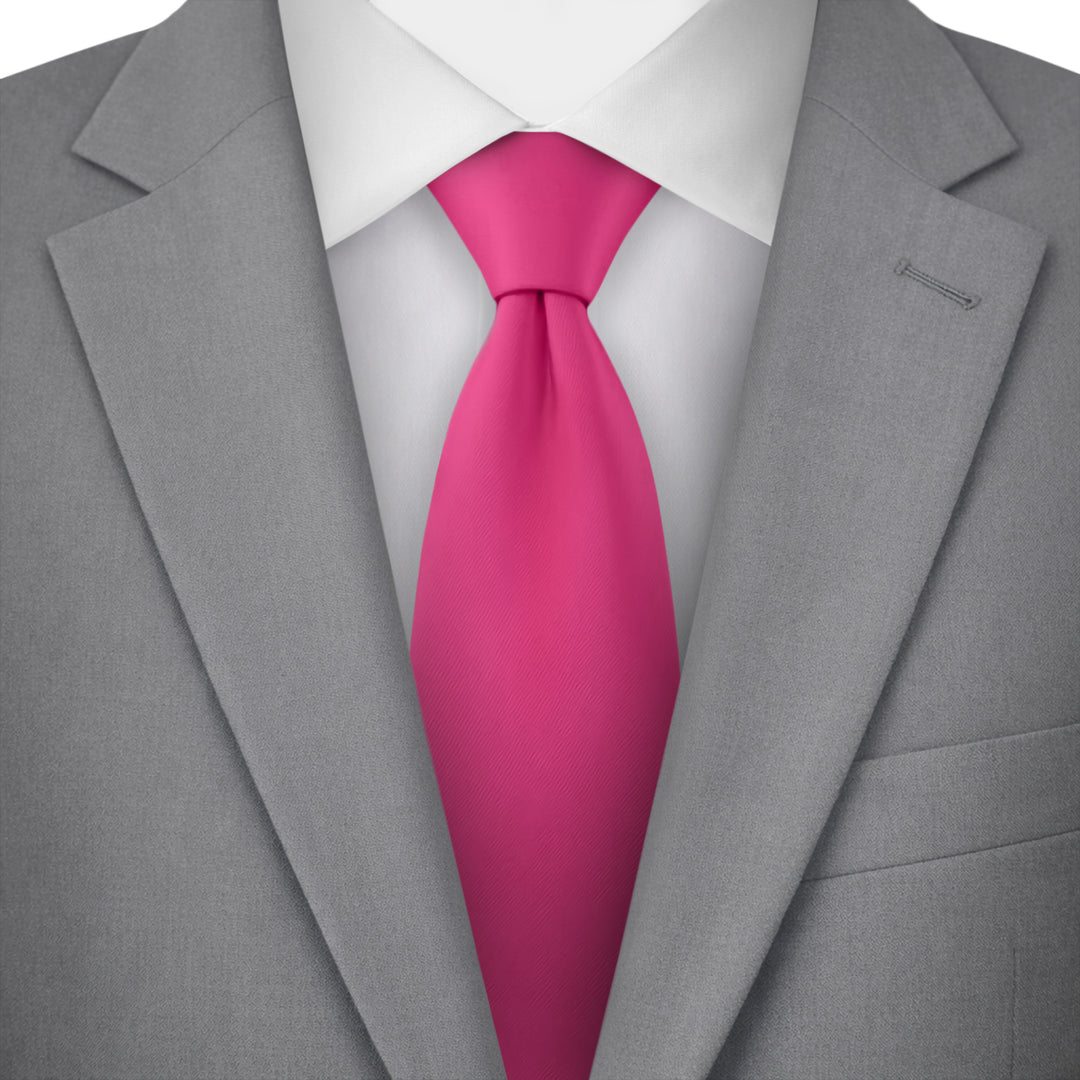 Solid Extra Long Tie - Fuchsia Pink