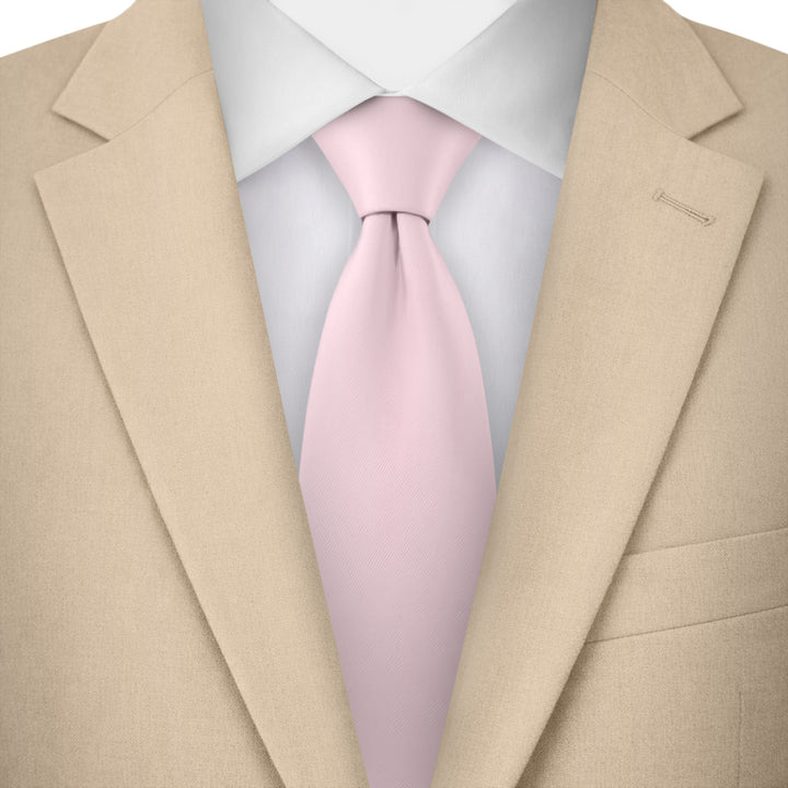 Solid Extra Long Tie - Bridal Pink