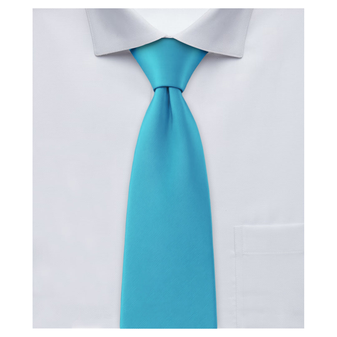 Solid Zipper Tie - Turquoise