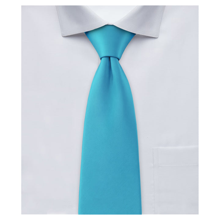 Solid Zipper Tie - Turquoise